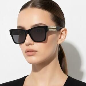 New! Givenchy Elegant Black Sunglasses with Crystals, GV40076I 01A, Authentic